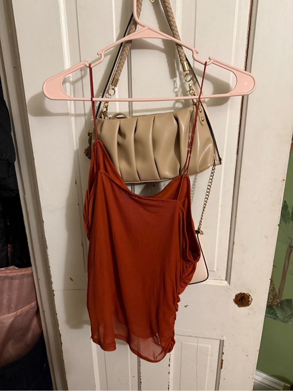 Source Unknown Rust Red Ruched Slip Dress - Picture 2 of 2